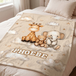 Personalisierte niedliche Tier Wolke hautfreundlich weiche Decke mit Namen Home Decor Geburtstagsgeschenk für Kinder