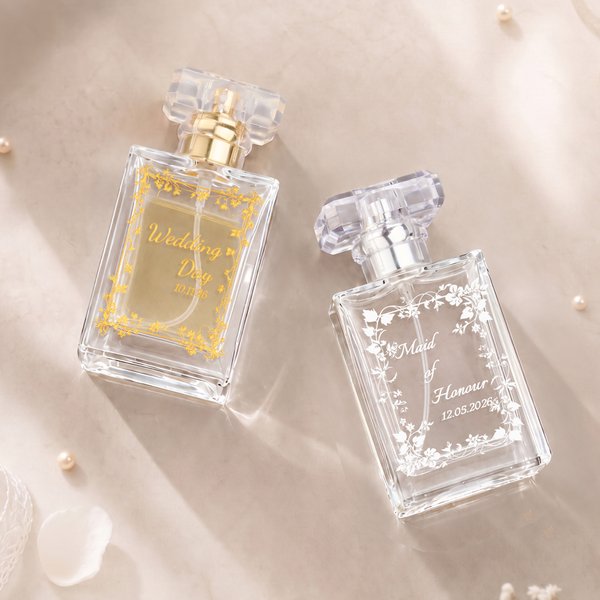 Personalized Floral Refillable Keepsake Perfume Bottle with Engraved Text  Anniversary Wedding Gift for Woman Bride Bridesmaid