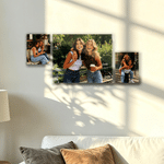 Personalized Photos Set of 3 Warm Minimalist Wrapped Canvas Prints Wall Displays Ship from USA Housewarming Anniversary Wedding Gift for Couple Family