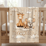 Personalisierte niedliche Tier Wolke hautfreundlich weiche Decke mit Namen Home Decor Geburtstagsgeschenk für Kinder