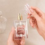 Personalized Floral Refillable Keepsake Perfume Bottle with Engraved Text  Anniversary Wedding Gift for Woman Bride Bridesmaid