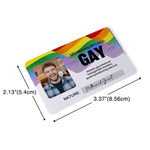 Spersonalizowana tęczowa gejowska karta członkowska z imieniem i nazwiskiem oraz torbą prezentową Tęczowy prezent dla społeczności LGBT