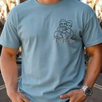 Personalised Simple Line Drawing Style Photo Comfortable T-shirt Sweatshirt with Text Daily Wear Father's Day Birthday Gift for Father Family Grandad