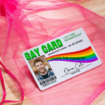 Personalized Rainbow Membership Photo Gay Identity Card with Name and Gift Bag Funny Rainbow Community Gift for LGBT