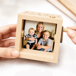 Personalized Mom I Love You Wooden LED Light Music Box with 8-16 Photos and Mechanical Melody Birthday Gift for Family Loved Ones