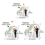 Personalized Flower Couple Photo Heart-Shaped Acrylic Plaque with Surname and Date Home Decor Wedding Birthday Gift for Couple Newlywed
