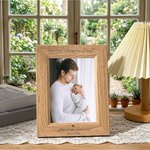 Personalized Date of Birth Engraved Wooden Photo Frame with Name Home Decor First Father's Day Gift for New Dad Daddy