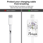 Personalized Birth Flower Set of 2 Acrylic Cable Protector with Name for iPhone Type-C Daily Use Birthday Gift for Besties Family Friends