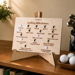 Personalised Golfing Golf Milestone Stand Ornament with Text and Mini Golf Balls Home Display Birthday Christmas Retirement Gift for Golfers