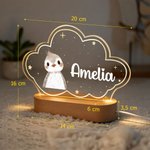 Veilleuse LED en acrylique personnalisée avec nom et motif - Cadeau d'anniversaire et de Noël pour nouveau-né