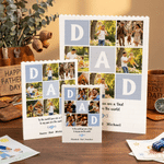 Personalised Dad Photo Rectangle Building Brick Puzzle with 6 Photos Text and Name Father's Day Gift for Dad Husband