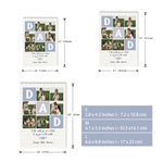 Personalised Dad Photo Rectangle Building Brick Puzzle with 6 Photos Text and Name Father's Day Gift for Dad Husband