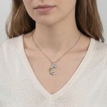 Personalised Dainty Family Heart Birthstone Necklace with 1-6 Names Birthday Mother's Day Gift for Mom Grandma Woman