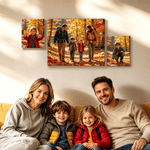 Personalized Photos Set of 3 Warm Minimalist Wrapped Canvas Prints Wall Displays Ship from USA Housewarming Anniversary Wedding Gift for Couple Family