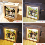 Personalized Mom I Love You Wooden LED Light Music Box with 8-16 Photos and Mechanical Melody Birthday Gift for Family Loved Ones