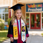 Fajín de Graduación Personalizado con Lápiz Multicolor y Foto con Nombre Año y Grado Regalo de Graduación Preescolar para Graduados Niños