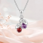 Personalised 1-4 Birthstones Leaf Initial Necklace Dainty Jewellery Daily Wear Anniversary Birthday Gift for Mom Grandma Woman