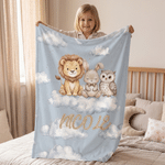 Personalisierte niedliche Tier Wolke hautfreundlich weiche Decke mit Namen Home Decor Geburtstagsgeschenk für Kinder