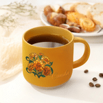 Personalised Birth Flower 12 oz Ceramic Coffee Mug with Handle and Name Daily Use Birthday Gift for Friends Office Workers