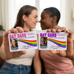 Personalized Rainbow Membership Photo Gay Identity Card with Name and Gift Bag Funny Rainbow Community Gift for LGBT