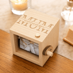 Personalized Mom I Love You Wooden LED Light Music Box with 8-16 Photos and Mechanical Melody Birthday Gift for Family Loved Ones