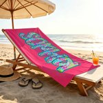 Personalized Preppy Floral Letter Oversized Quick Dry Beach Towel with Name Travel Essential Birthday Gift for Friends Sisters