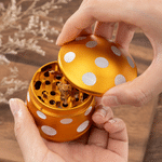 Personalized Mushroom Metal Herb Grinder with Name Mesh Sieve and Mini Scraper Daily Use Birthday Gift for Men Women