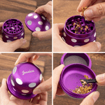 Personalized Mushroom Metal Herb Grinder with Name Mesh Sieve and Mini Scraper Daily Use Birthday Gift for Men Women