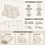 Personalized Photos Set of 3 Warm Minimalist Wrapped Canvas Prints Wall Displays Ship from USA Housewarming Anniversary Wedding Gift for Couple Family