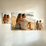 Personalized Photos Set of 3 Warm Minimalist Wrapped Canvas Prints Wall Displays Ship from USA Housewarming Anniversary Wedding Gift for Couple Family