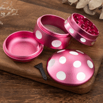 Personalized Mushroom Metal Herb Grinder with Name Mesh Sieve and Mini Scraper Daily Use Birthday Gift for Men Women