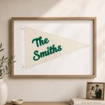 Personalized Multicolor Chenille Embroidery Family Surname Pennant Engagement Wedding Party Gift for Couples Newlyweds
