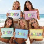 Personalized Artistic Name Waterproof Sandproof Beach Bag Pool Bag Summer Vacation Party Gift for Women