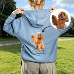 Personalisiertes besticktes Haustier-Foto T-Shirt Sweatshirt Hoodie mit 1–2 Namen Geburtstag Geschenk für Tierliebhaber Haustierbesitzer