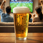 Personalised Soccer Baseball Ball Sport 16 oz Beer Glass with Name and Text Bar Party Use Game Day Birthday Gift for Soccer Softball Lover Dad