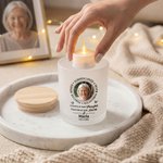 Personalised Butterfly Photo Text Name Year Candle Jar with LED Candle and Wood Lid Memorial Sympathy Gift for Family Friends