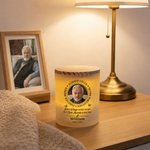 Personalised Butterfly Photo Text Name Year Candle Jar with LED Candle and Wood Lid Memorial Sympathy Gift for Family Friends