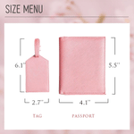 Personalised Mother of Pearl Effect Birth Flower Initial PU Leather Passport Holder Luggage Tag Set with Name Birthday Gift for Travel Enthusiast