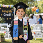 Fajín de Graduación Personalizado con Lápiz Multicolor y Foto con Nombre Año y Grado Regalo de Graduación Preescolar para Graduados Niños