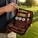 Personlig Best Dad By Par Figure Silhouette Golf Tool Oppbevaringspose med foto og tittel farsdag bursdagsgave til familiefar golfelskere