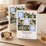 Personalised Dad Photo Rectangle Building Brick Puzzle with 6 Photos Text and Name Father's Day Gift for Dad Husband
