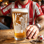 Personalised Soccer Baseball Ball Sport 16 oz Beer Glass with Name and Text Bar Party Use Game Day Birthday Gift for Soccer Softball Lover Dad