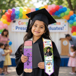 Fajín de Graduación Personalizado con Lápiz Multicolor y Foto con Nombre Año y Grado Regalo de Graduación Preescolar para Graduados Niños
