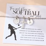 Personalised Volleyball Cross Initial Stainless Steel Necklace with Daily Use Birthday Gift for Volleyball Players Christian