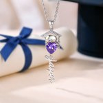 Personalised Heart Birthstone Graduation Cap Necklace with Name Graduation Ceremony Party Gift for Graduates