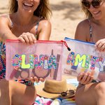 Personalized Artistic Name Waterproof Sandproof Beach Bag Pool Bag Summer Vacation Party Gift for Women