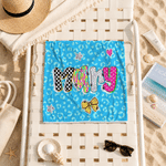 Personalized Colorful Graffiti Name Quick Dry Beach Towel Wrap Skirt Outdoor Activities Summer Travel Birthday Gift for Women Besties Friends