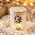 Personalised Butterfly Photo Text Name Year Candle Jar with LED Candle and Wood Lid Memorial Sympathy Gift for Family Friends