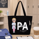 Personlig medisinsk personale Cartoon Character Corduroy Large Tote Bag Daglig bruk Bursdag Sykepleieres dag Gave til sykepleier lege