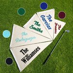 Personalized Multicolor Chenille Embroidery Family Surname Pennant Engagement Wedding Party Gift for Couples Newlyweds